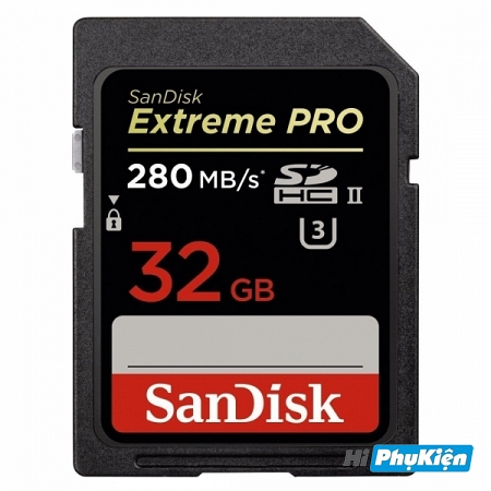 Thẻ nhớ SDHC Sandisk Extreme Pro Class 10 UHS-II 1867X 280Mb/s - 32GB